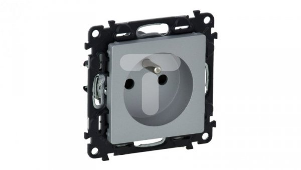 VALENA LIFE Gniazdo pojedyncze z/u 2P+Z z przesłonami aluminium 753380