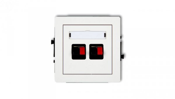 DECO Mechanizm gniazda głośnikowego podwójnego, biały mat 25DGG-2