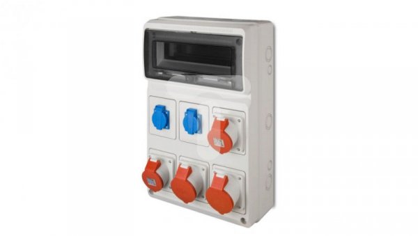 Rozdzielnica budowlana RS-13 13-mod. 2x2P+Z, 2x16A/5P, 2x32A/5P, IP44 bez zabezpieczeń 6251-00