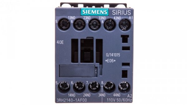 Stycznik pomocniczy 4Z cewka 110V AC 50-60Hz S00 przyłacze śrubowe SIRIUS 3RH2140-1AF00