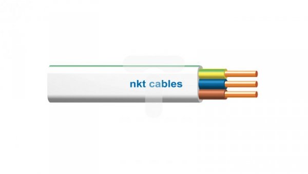 Przewód NKT instal PLUS YDYp 3x2,5 żo biały 450/750 /120m/