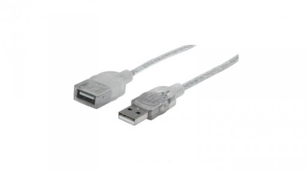 Przedłużacz USB 2.0 A-A M/F srebrny 336314 /1,8m/