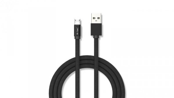 Kabel Micro USB 1m 2,4A w oplocie Czarny 8494