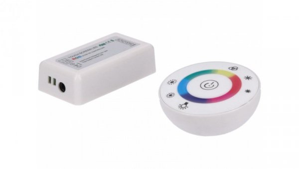 Sterownik LED RGB 3x6A okrągły RF biały 12-24V Prescot