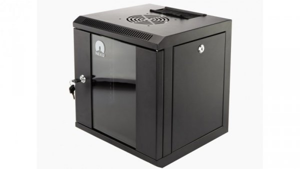 Szafa wisząca RACK 10 cali 6U 300mm czarna NEKU TS