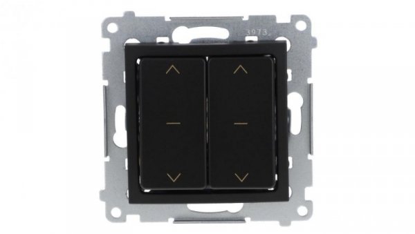 Simon 54 Łącznik roletowy podwójny (moduł) 10A 250V szybkozłącza. W komplecie z pierścieniem dekoracyjnym czarny mat DZW2.01/49