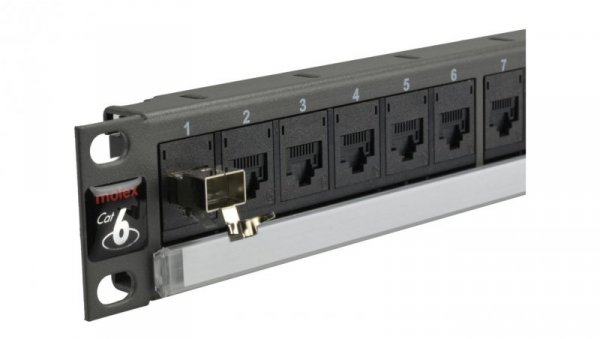 Patch panel RACK 19 kat.6 24p UTP 1U grafit DataGate+ Molex
