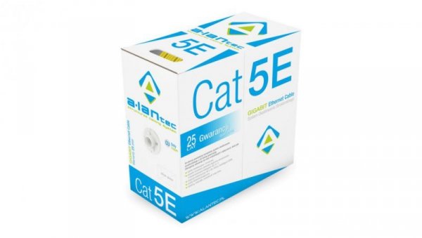 Kabel teleinformatyczny U/UTP kat.5e PVC Eca (ŻÓŁTA powłoka) ALANTEC /305m/