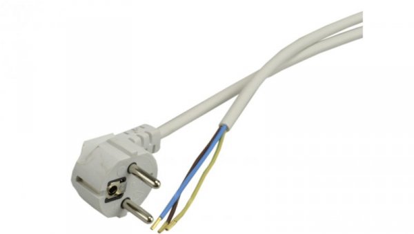 Przewód przyłączeniowy z wtyczką WJ-22 z/u Uni-Schuko 3m H03VVF 3x1,5 biały