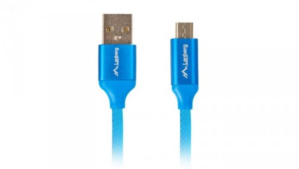 Przewód USB 2.0 HighSpeed USB - micro USB 1,8m niebieski PREMIUM QC 3.0 LANBERG