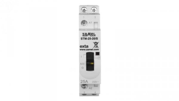 Stycznik modułowy ze sterowaniem ręcznym instalacyjny 25A 2Z 230V AC STM-25-20/S EXT10000287