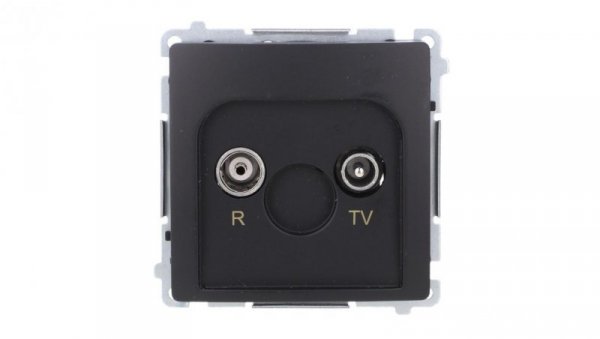 Simon Basic Gniazdo antenowe R-TV przelotowe 10 dB (moduł), 1x wejście: 5–862 MHz czarny BMZAP10/1.01/49