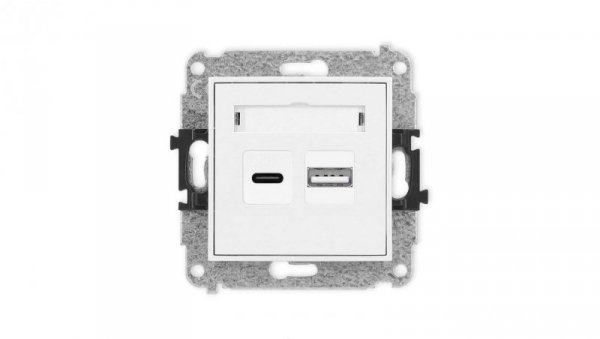 ICON Mechanizm ładowarki USB podwójnej USB C + USB A, 20W max. biały mat 25ICUSB-8