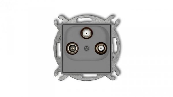 ICON Mechanizm gniazda abonenckiego 2 wyjścia SAT + TV szary mat 27IGSN