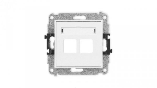ICON Mechanizm gniazda multimedialnego podwójnego bez modułu (standard Keystone) biały IGM-2P