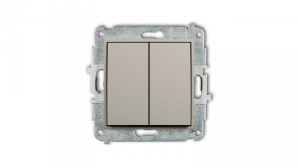 MINI Mechanizm łącznika zwiernego, świecznikowego (dwa klawisze bez piktogramów, wspólne zasilanie) taupe 60MWP-44.1