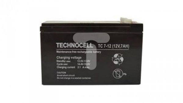 Akumulator bezobsługowy AGM 7Ah 12V Technocell TC 7-12