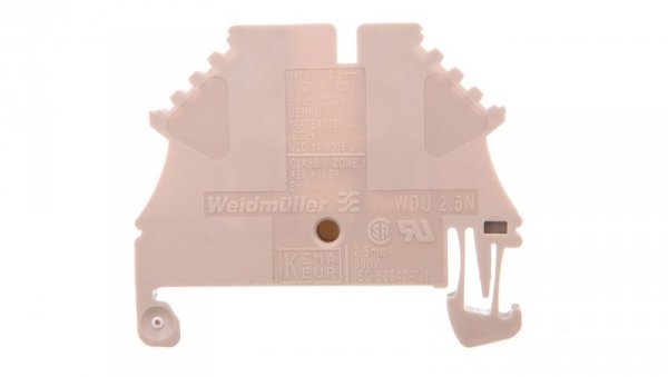 Złączka szynowa przelotowa 2-przewodowa 2,5mm2 beeżowa ATEX WDU 2.5N 1023700000