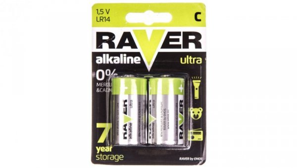 Bateria alkaliczna LR14 / C 1,5V RAVER ULTRA B7931 /blister 2szt./