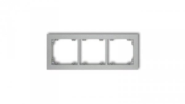DECO Ramka potrójna srebrny metalik 7DR-3