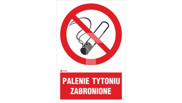 Samoprzylepna tabliczka ostrzegawcza /Palenie tytoniu zabronione 150x205/ 12P/1/F1/FS