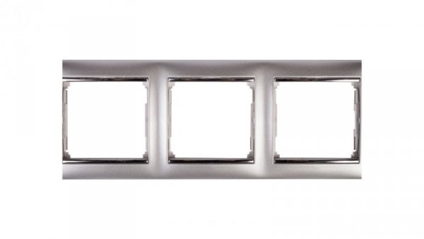 VALENA Ramka potrójna pozioma aluminium/srebro 770353