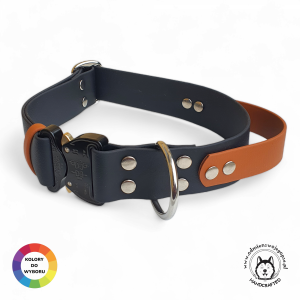 Obroża dla psa z rączką z klamrą COBRA® L (44 - 54cm) oryginalny BIOTHANE® 38 mm