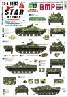 Star Decals 72-A1163 War in Ukraine 20 Ukrainian BMP-1 and BMP-3 in 2022-24 1/72