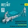 RESKIT RSF32-0048 Engineering Personnel with Firestreak missile (on transport trolley) (EE Lightning, Sea Vixen, Gloster Javelin) (3D Printed) 1/32