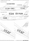 HobbyDecal TC32025V1 USAF F-86 Tail Codes ver 1 1/32