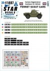 Star Decals 35-C1407 Ferret Scout Cars Vehicle Registration Numbers for British Ferrets. Four different number/letter styles 1/35