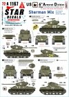 Star Decals 72-A1167 US 6th Armored Division 1. The Super-Sixth in Europe 1944-45. Sherman Mix 1/72