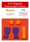Omask 77244 A-37 Dragonfly wheel bay plugs (for Academy) 1/72