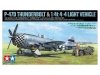 Tamiya 25214 P-47D Republic P-47D Thunderbolt Bubbletop & 1/4 ton 4x4 Light Vehicle Set 1/48