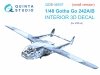 Quinta Studio QDS-48407 Go 242A-B 3D-Printed coloured Interior on decal paper (ICM) (Small version) 1/48