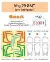 Omask 53001 Mig-29 SMT canopy mask (Trumpeter) 1/32