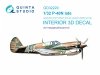 Quinta Studio QD32220 P-40N late 3D-Printed coloured Interior on decal paper (Hasegawa/Eduard) 1/32