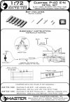 Master AM-72-124 Curtiss P-40 E - N - zestaw detali - osłony km-ów, celownik i Rurka Pitota (1:72)