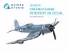 Quinta Studio QD48476 F4U-2 Corsair 3D-Printed coloured Interior on decal paper (Hobby Boss) 1/48