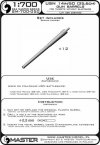 Master SM-700-050 USN 14in/50 (35,6 cm) gun barrels - for turrets without blastbags (12pcs) - New Mexico (BB-40) and Tennessee (BB-43) classes 1:700