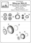 Armory Models AW48029 Mikoyan MiG-21 Fishbed wheels w/ weighted tires, late production 1/48