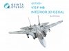 Quinta Studio QD72061 F-14B 3D-Printed & coloured Interior on decal paper (GWH) 1/72