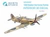 Quinta Studio QD48287 Hawker Hurricane family 3D-Printed & coloured Interior on decal paper (Airfix) 1/48