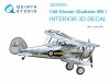 Quinta Studio QD48393 Gloster Gladiator MKI 3D-Printed & coloured Interior on decal paper (I Love Kit) 1/48