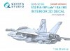 Quinta Studio QDS32100 F/A-18F late / EA-18G 3D-Printed & coloured Interior on decal paper (Trumpeter) (Small version) 1/32