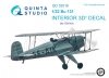 Quinta Studio QD32016 Bu 131 3D-Printed & coloured Interior on decal paper (for ICM kit) 1/32