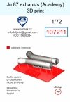 Omask 107211 Ju 87 exhaust (Academy) 3D print 1/72