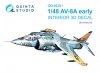 Quinta Studio QD48291 AV-8A Early 3D-Printed & coloured Interior on decal paper (Kinetic) 1/48