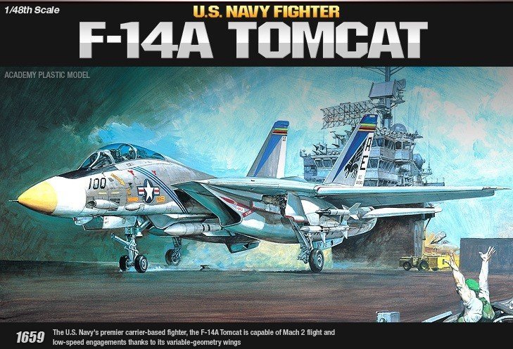 Academy F-14 Tomcat Model Kit - 1/144 Scale With Movable Swing Wings
