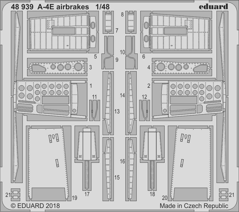 Eduard 1/48 A-4E airbrakes for Hobby Boss - 48939 - Photoetch Detail